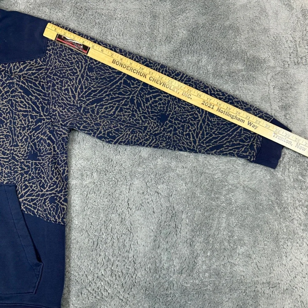 Jordan Mens Elephant Print Full Zip Hoodie Navy Blue Jumpman Fleece Medium